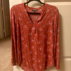 Express long sleeved rayon blouse
